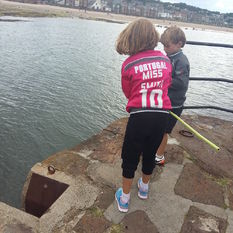 Crabbing at the Harbour - a favourite past time 